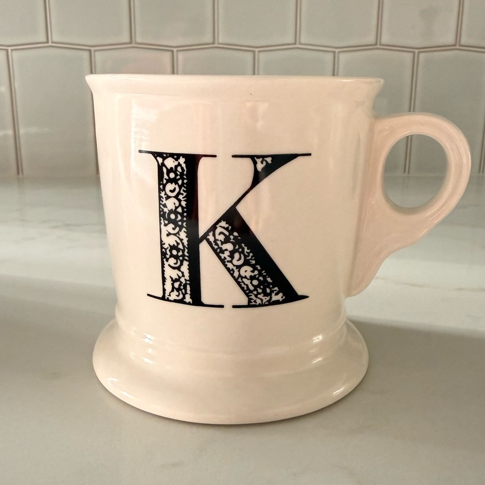Anthropologie Monogram Farmhouse Mug K